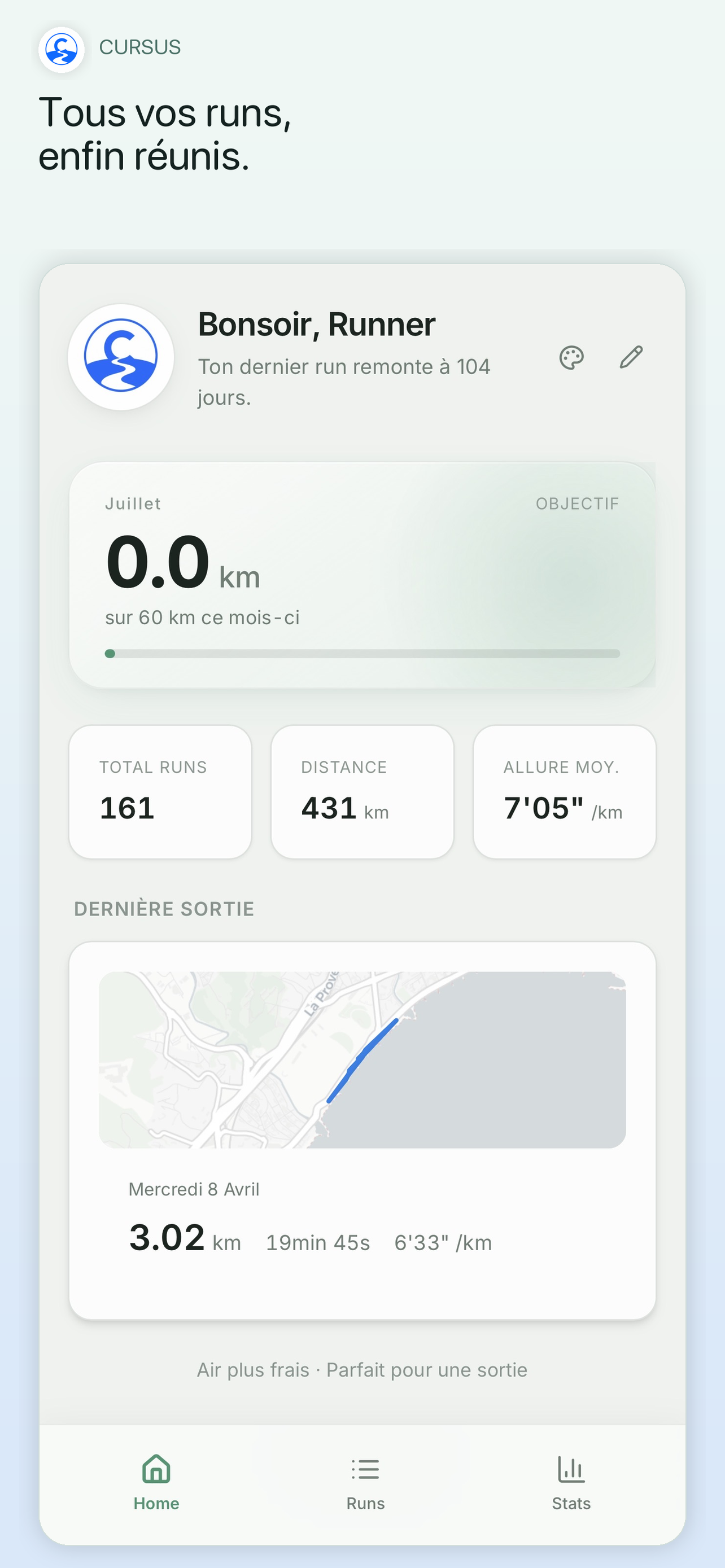 Historique des courses dans Cursus