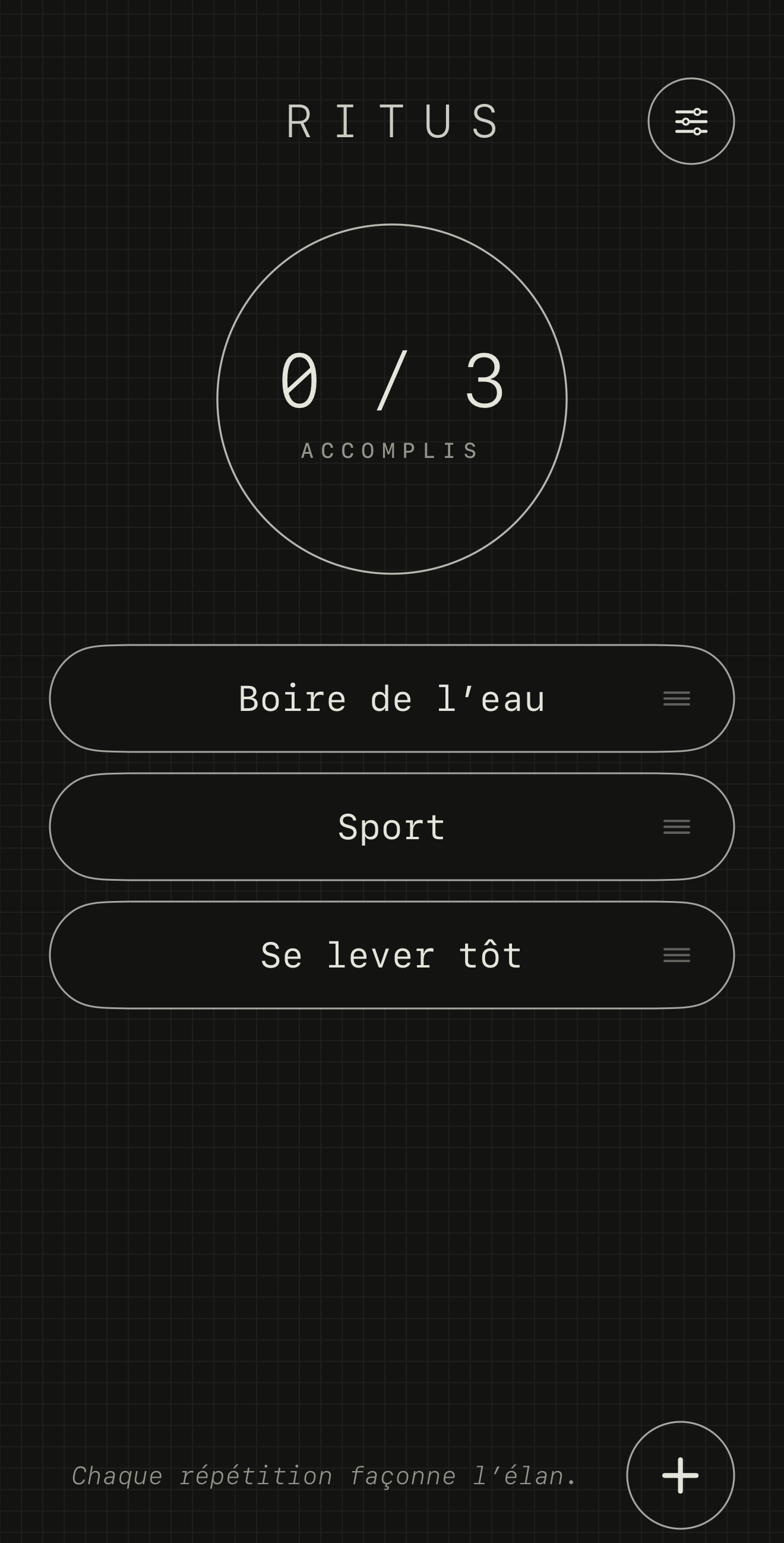 Mode sombre de Ritus